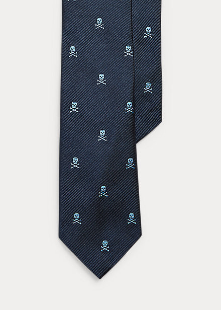 Ralph Lauren Vintage-inspired Silk Narrow Tie In Navy/blue