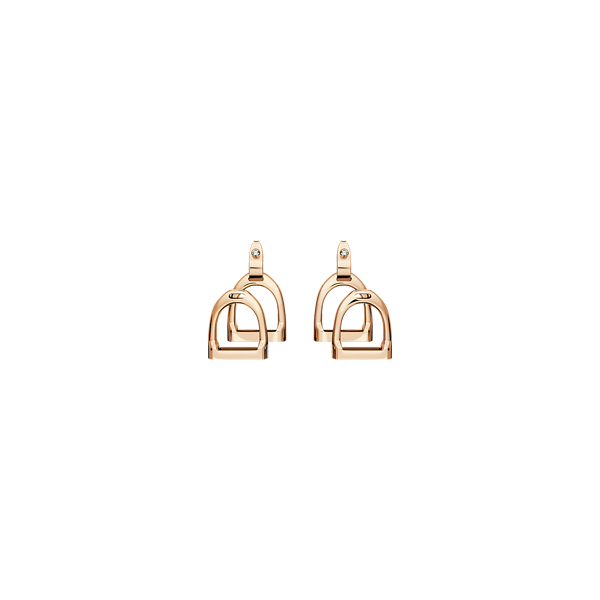 Boucles d'oreilles double étrier or rose