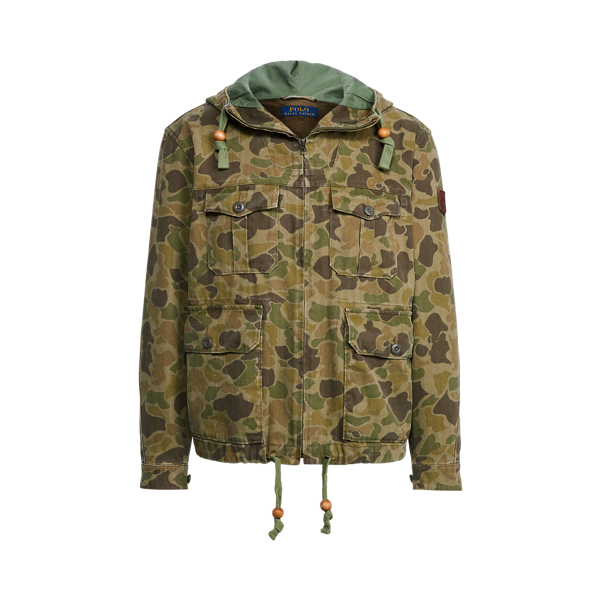 Veste à capuche camouflage en sergé