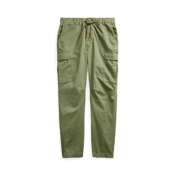 Pantalon cargo en sergé slim stretch