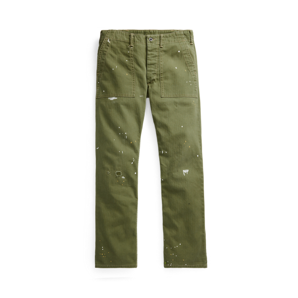 Pantalon vieilli classique à chevrons