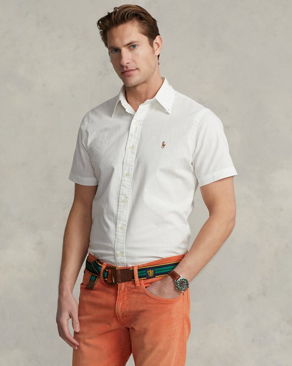 Men's White Short Sleeve Casual Shirts & Button Down Shirts 