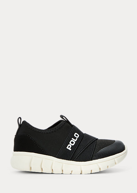 Polo Ralph Lauren Kids' Barnes Mesh Slip-on Sneaker In Black Mesh