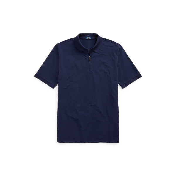 Polo en piqué stretch à patte zippée