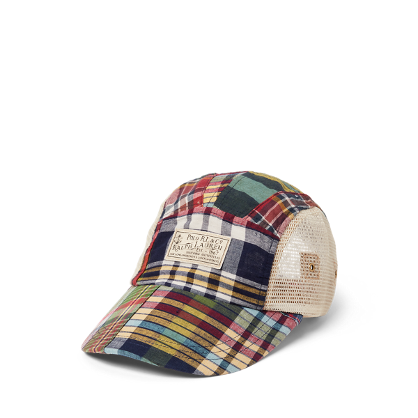 Casquette à visière en patchwork madras