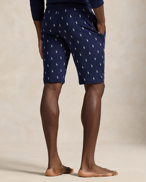 Made with soft cotton jersey, these slim sleep shorts feature an allover pattern of Ralph Lauren Lauren's signature Pony.