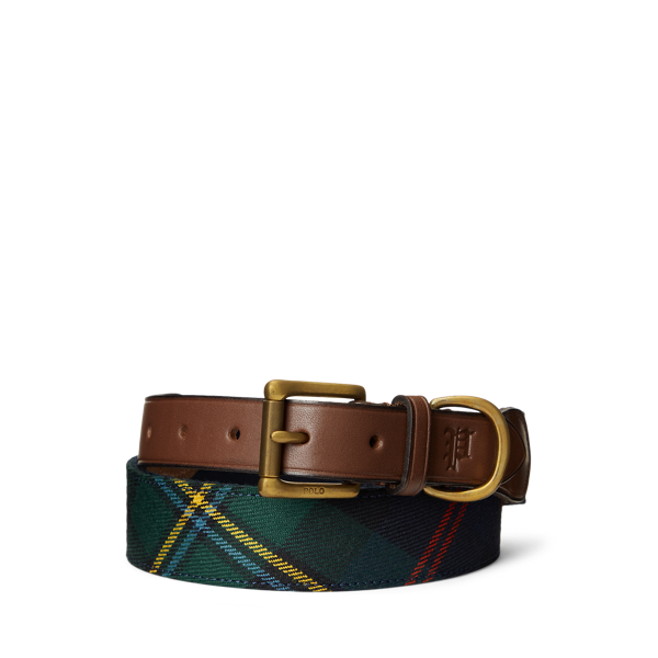 Ceinture écossaise bordée de cuir