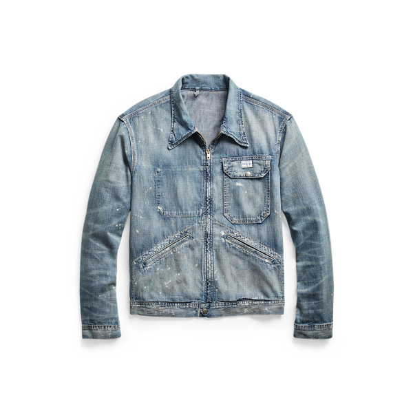 Veste en denim indigo vieilli