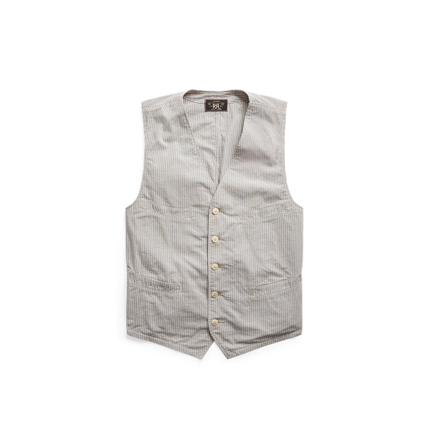 Gilet rayé en seersucker