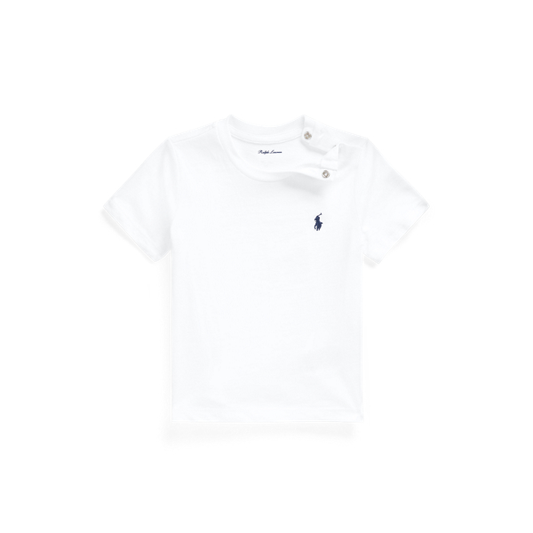 T-shirt de algodão com gola redonda