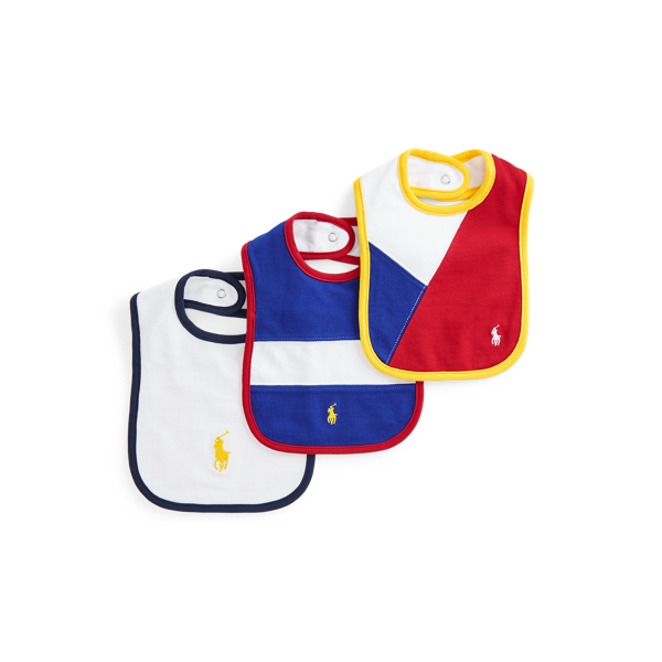 Lot de 3 bavoirs en coton piqué