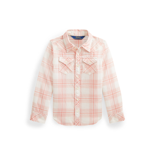 Chemise western en coton dobby écossais