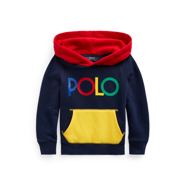 Polo Ralph Lauren Kids' Logo Fleece Hoodie In French Navy