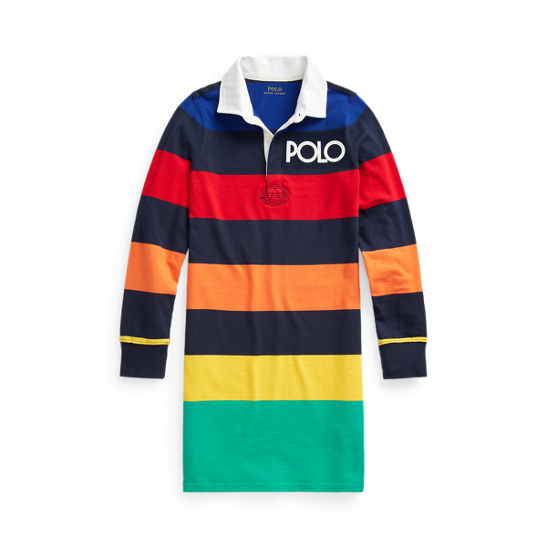 Robe rugby en jersey rayé