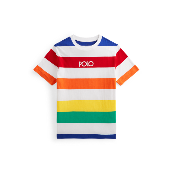 T-shirt en jersey de coton rayé à logo