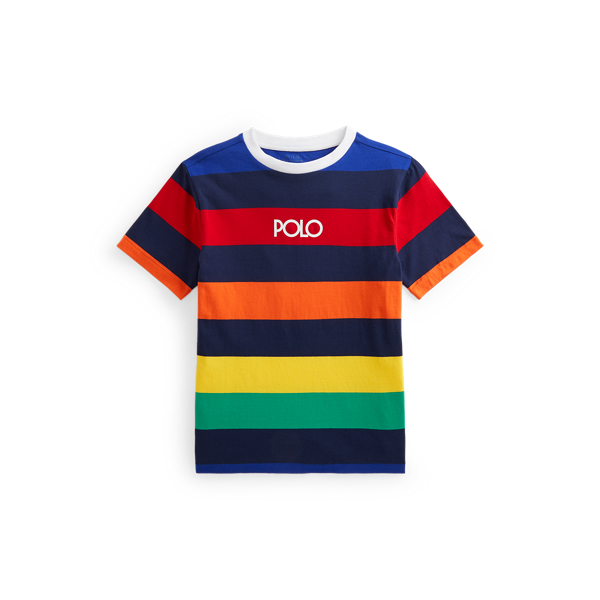 T-shirt en jersey de coton rayé à logo