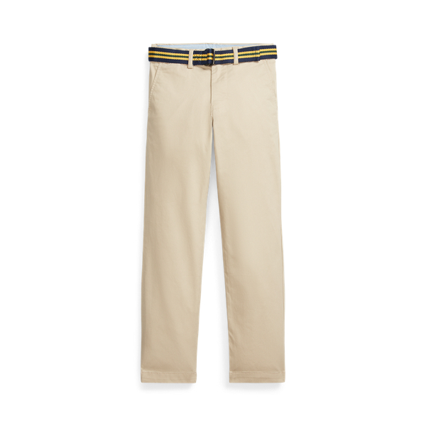 Pantalon slim en sergé stretch ceinturé