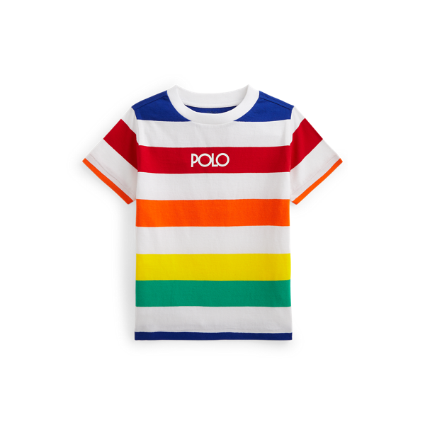 T-shirt en jersey de coton rayé à logo