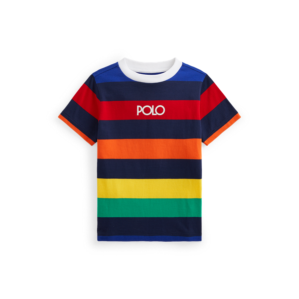 T-shirt en jersey de coton rayé à logo