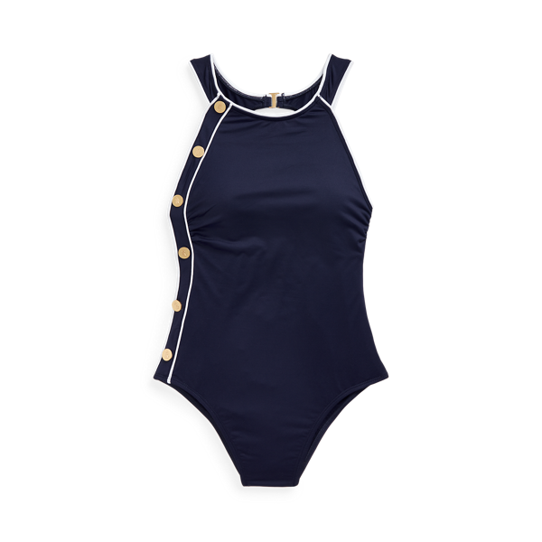 Maillot une pièce col montant à boutons