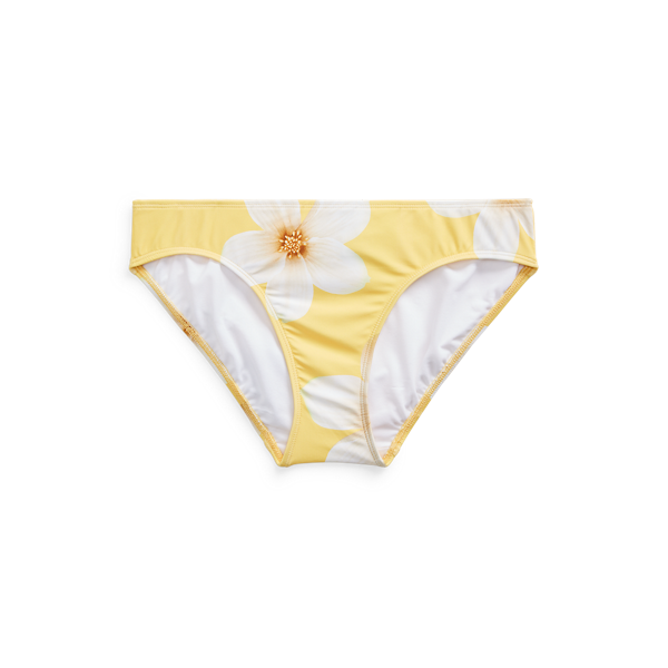 Bas de bikini taille haute fleuri
