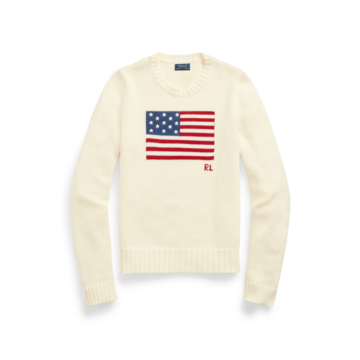 klif Rusteloos kolf Flag Cotton Crewneck Sweater
