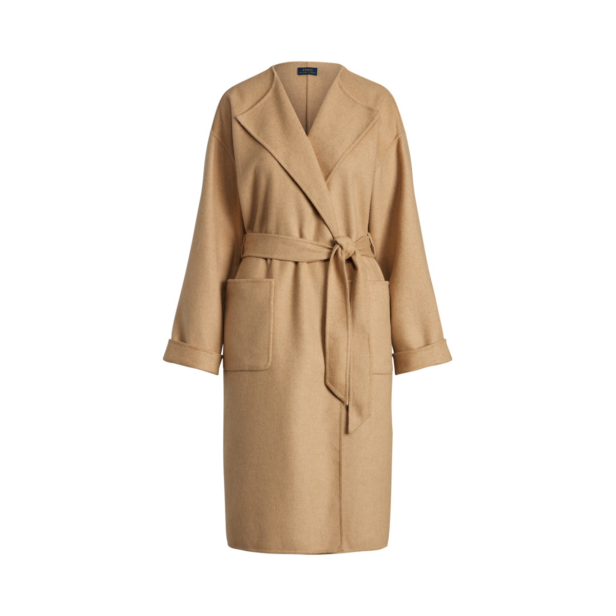 Wool-Blend Wrap Coat