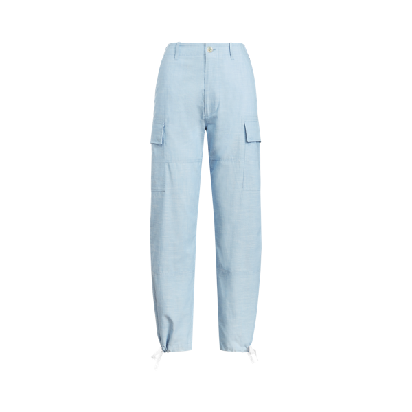 Pantalon cargo en chambray