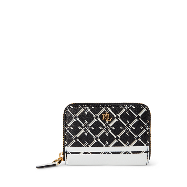 Portefeuille zippé à imprimé traditionnel