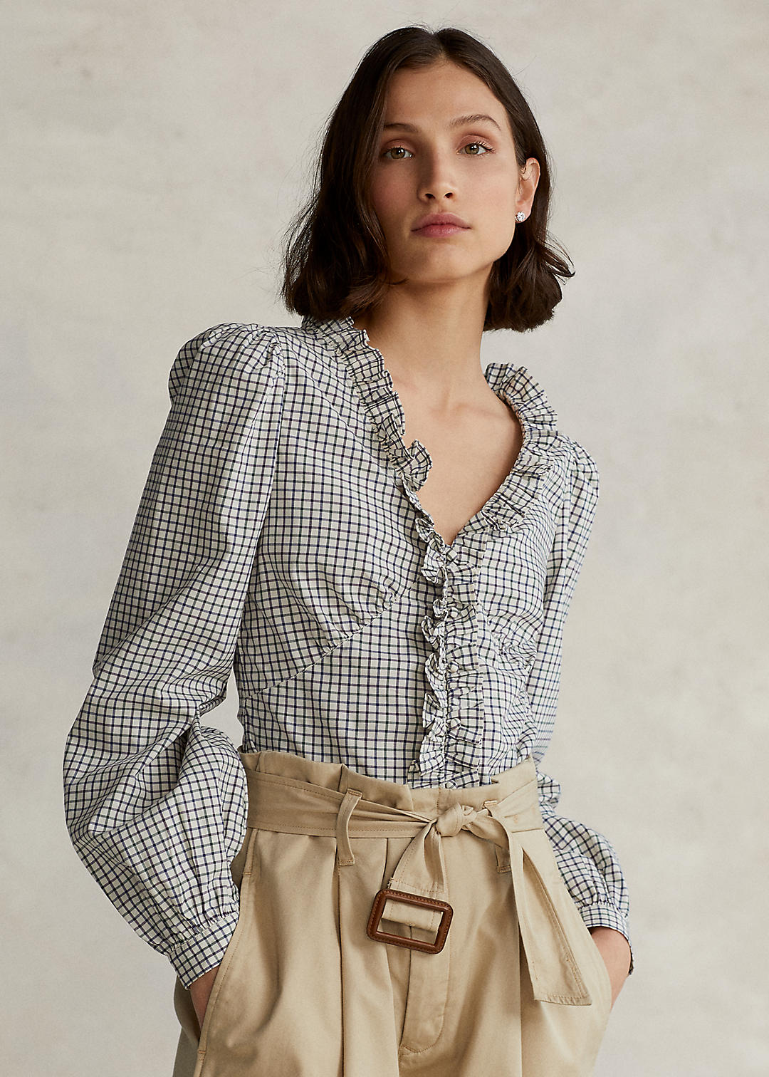 Ruffle Trim Poplin Blouse Ruffle Trim Poplin Blouse