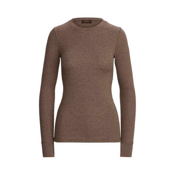 T-shirt à manches longues bordé de daim