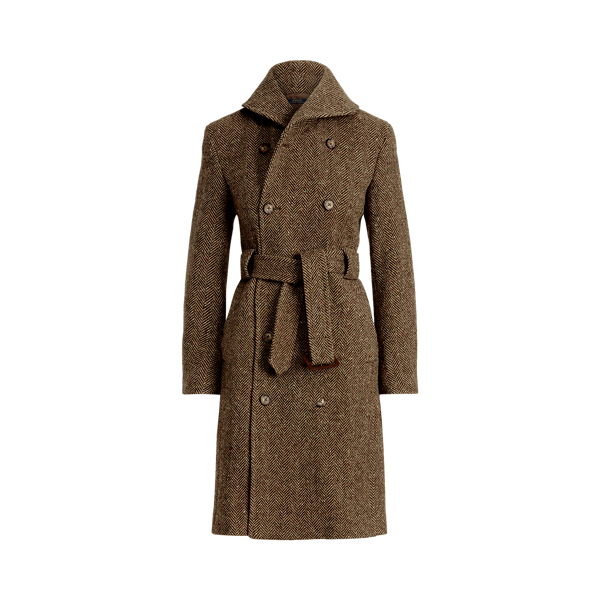 Manteau en laine à chevrons