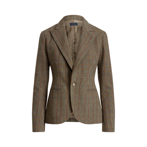 Blazer prince-de-galles laine mélangée