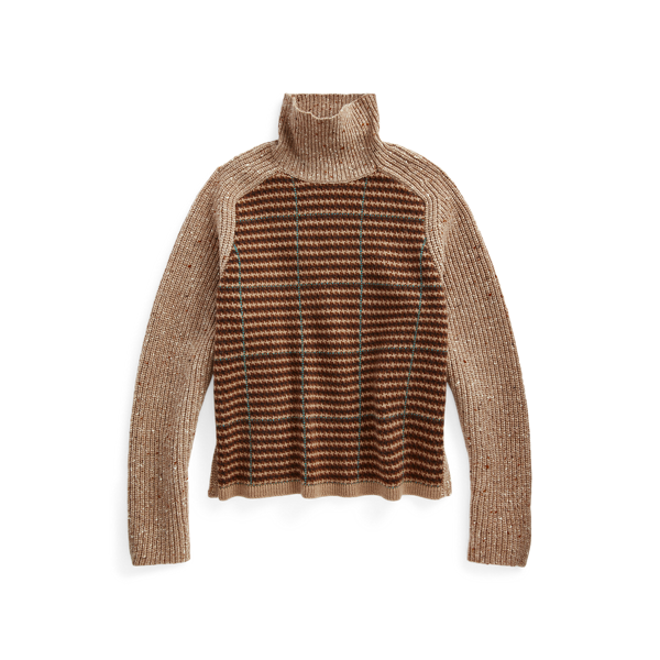 Pull à col roulé pied-de-poule