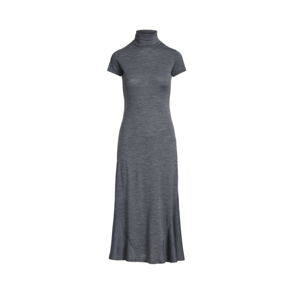 Robe à col roulé en laine mélangée