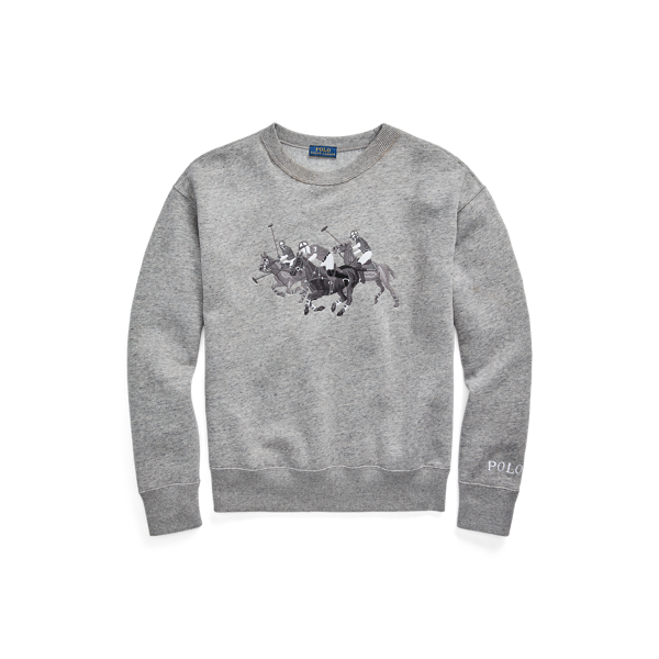 Sweat match de polo en molleton chiné