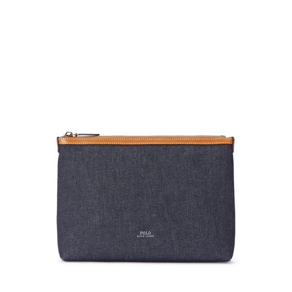 Petite pochette zippée en denim