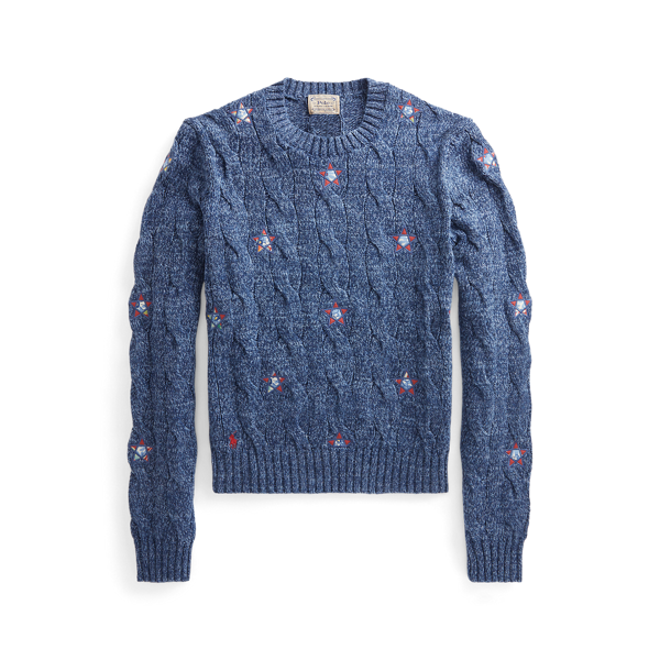 Pull torsadé brodé