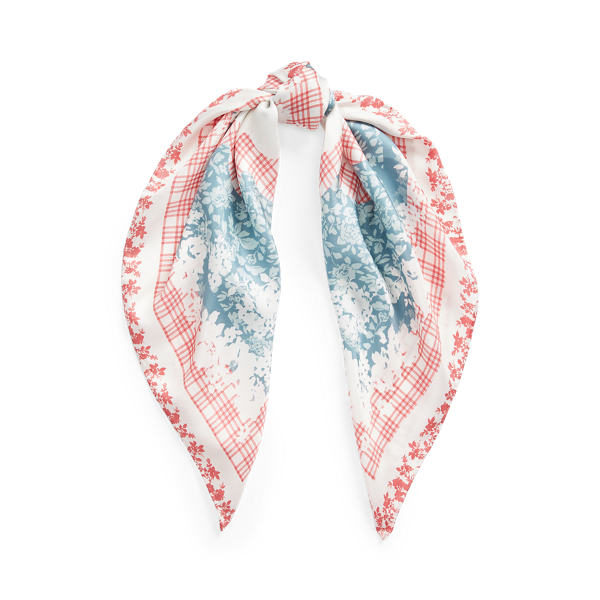 Carré de soie à motif fleuri