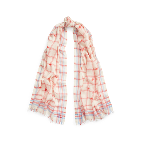 Écharpe frangée à motif écossais