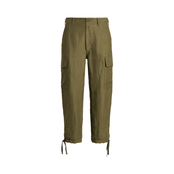 Pantalon cargo en soie mélangée