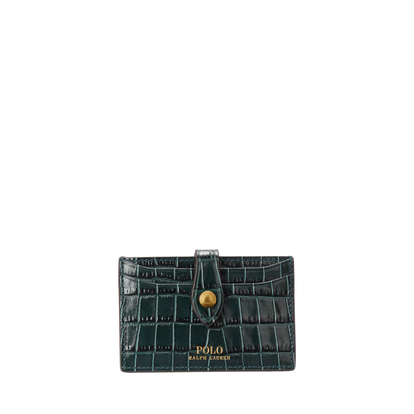 Porte-cartes bouton pression cuir gaufré