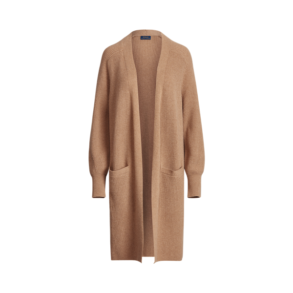 Cardigan côtelé en laine mélangée