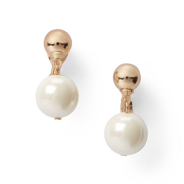 Lauren Ralph Lauren Gold-tone Pearl Drop Earrings In Gold/pearl | ModeSens