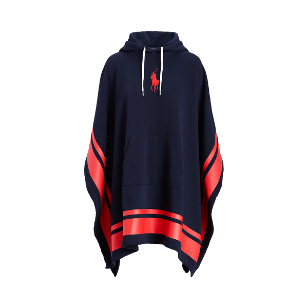 Poncho à capuche en polaire