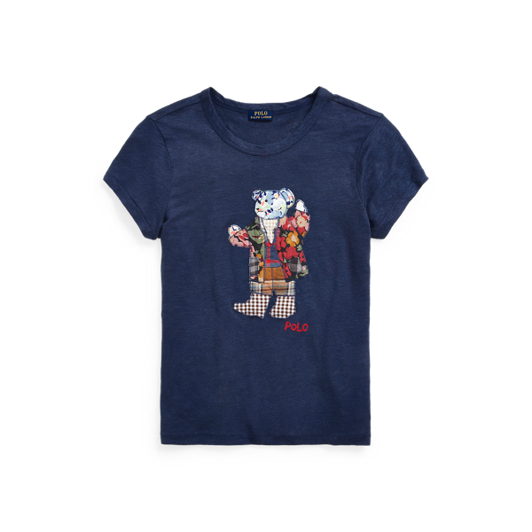 T-shirt ourson matelassé jersey de lin