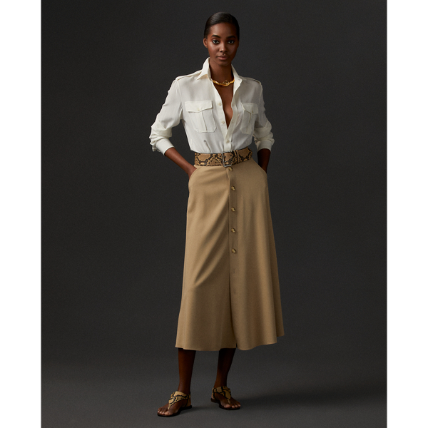 POLO RALPH LAUREN GERALD WOOL GABARDINE SKIRT,0044513844