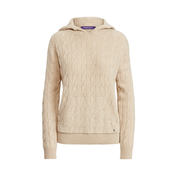 Sweat à capuche torsadé cachemire