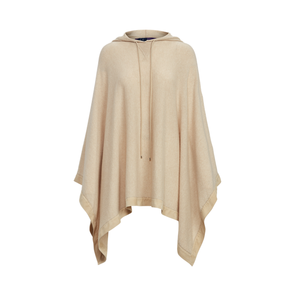 Pull poncho à capuche en cachemire