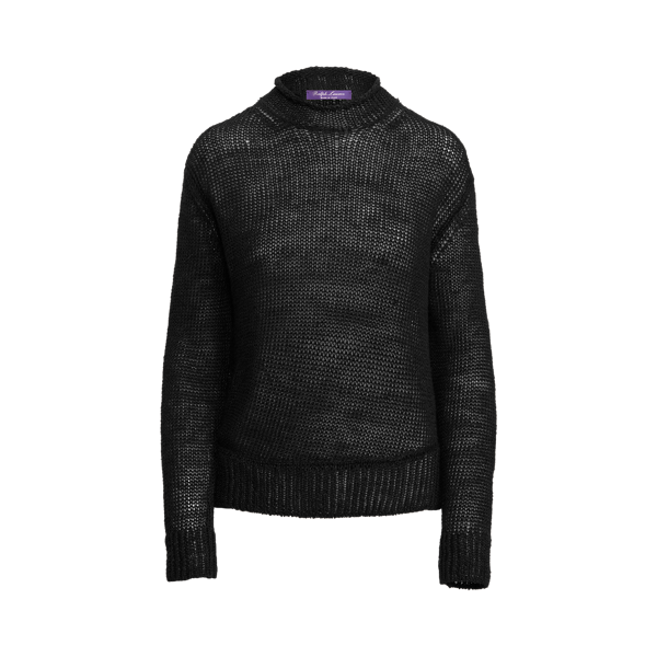 Pull à col cheminée roulotté en lin